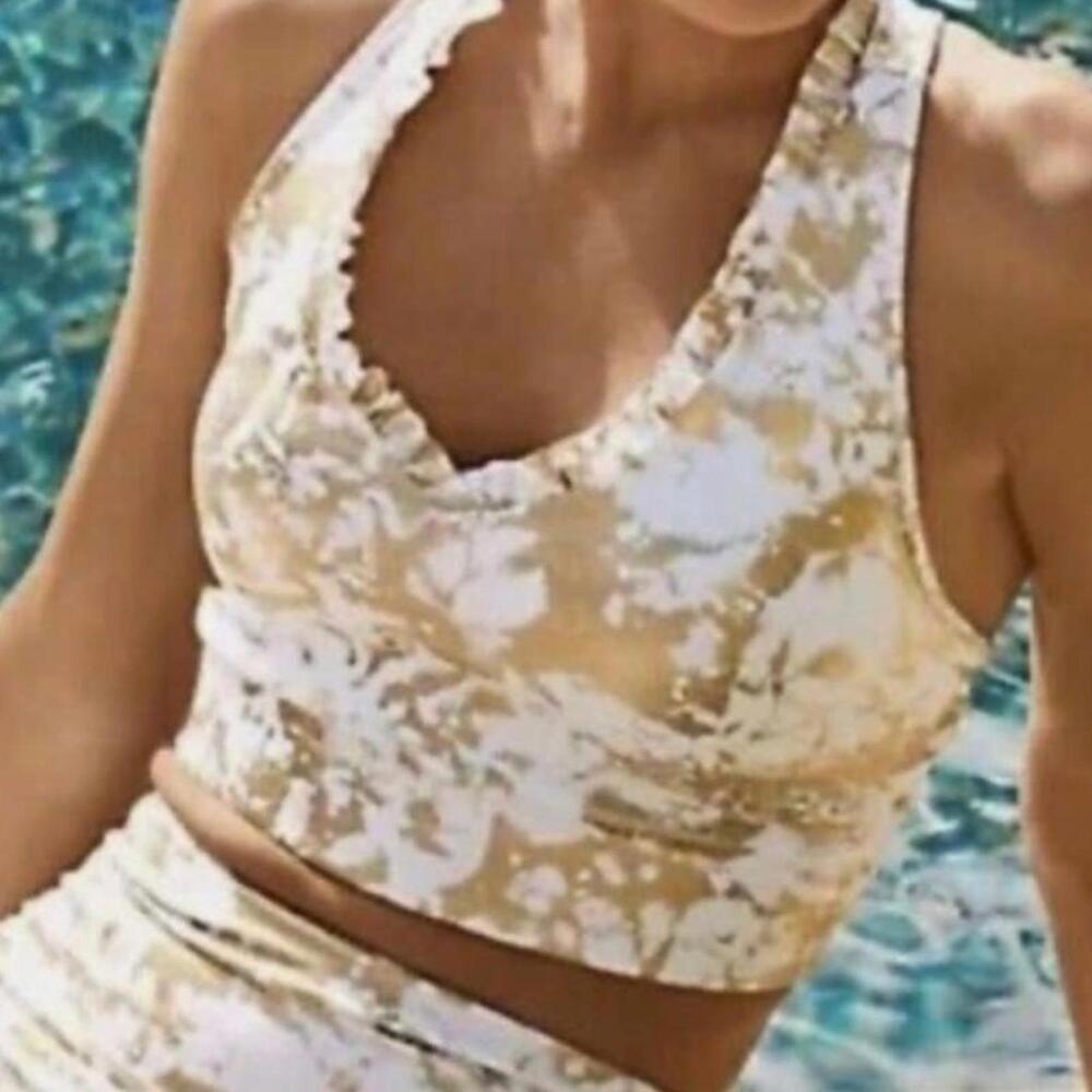 Lilly Pulitzer Luxletic White/gold Sports Bra XS retail $98